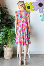 Load image into Gallery viewer, Heimish Full Size Floral Cap Sleeve Tiered Dress