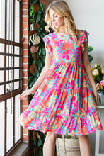 Load image into Gallery viewer, Heimish Full Size Floral Cap Sleeve Tiered Dress